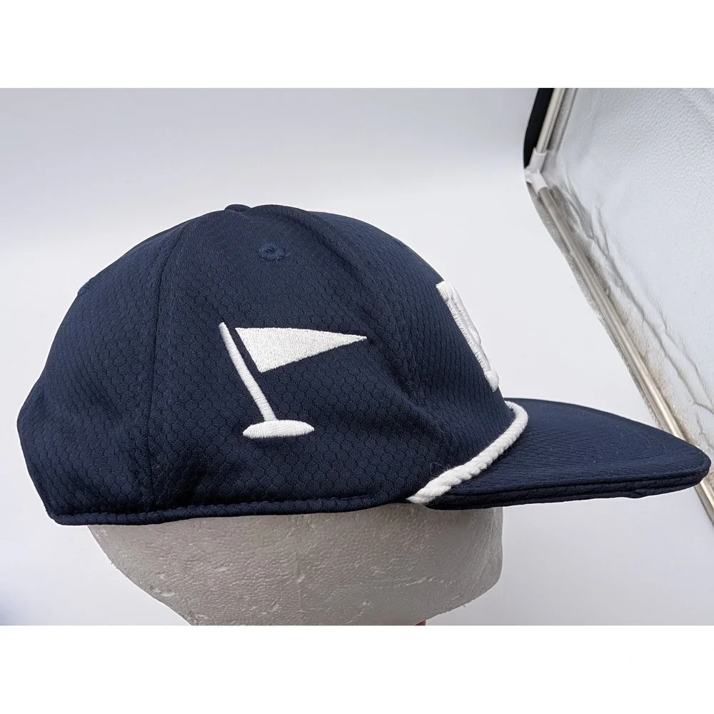 Macron PGA Golf Hat Navy Blue White Rope Snapback Performance Cap JR USA008/26